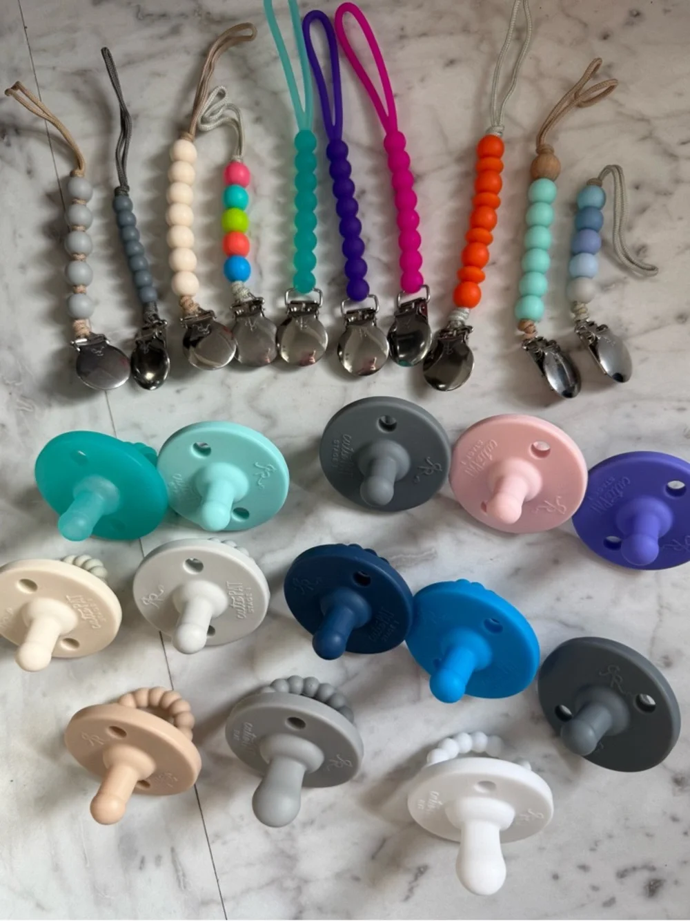 Ryan + Rose Baby Pacifier Clips and Teether Set